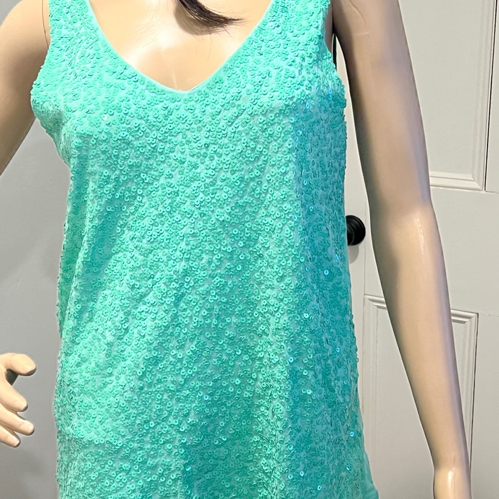 J. Crew Sequin Green Tank Top